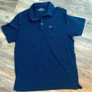 Vineyard Vines men’s Edgartown blue striped polo size large